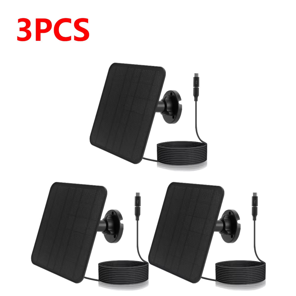 1-3PCS Waterproof 5V 20W Solar Panel for Eufycam 3/3C/2/2C/2 Pro 360°Mounting USB Solar Charger with 9.8 Ft Charging Cable