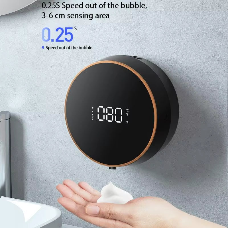 300ML Wall-Mounted Intelligent Induction USB Rechargeable Round Automatic Soap Dispenser Touchless Infrared Hand Washing Machine