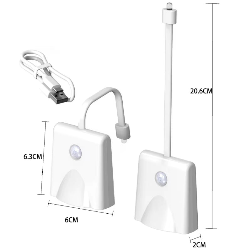 Wireless Motion Sensor LED Night Light RGB 8 Color Changing Toilet Bathroom Atmosphere Lamp Waterproof Smart On/Off Night Lamp