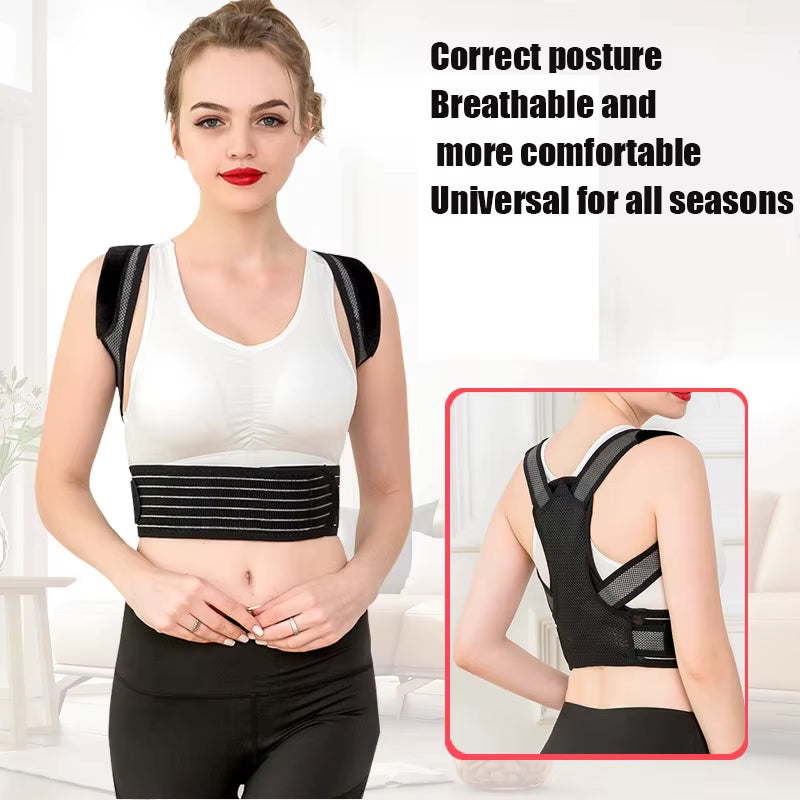 Shoulder Posture Adjustable Upper Back Brace Corrector Belt Clavicle Spine Hunchback Support and Providing Pain Relief from Neck