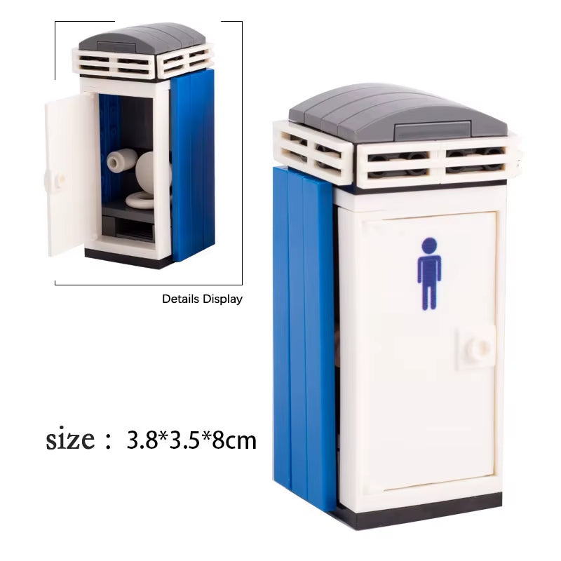 MOC Dog Wast Building Blocks Trash Can ATM Cash Point City Street View Postbox Telephone Booth Bricks Toys Kids Gift