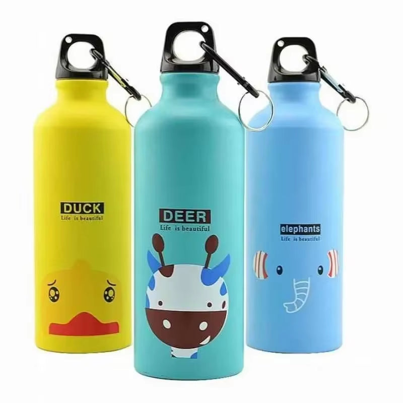 500ML Cartoon Aluminum Water Bottle Cute Animal Print  Stainless Steel Water Bottle with Lid Insulated Mug Coffee Mug