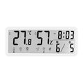 Large Screen LCD Digital Wall Clock Humidity Temperature Electronic Clock 12/24H Format Date Week Display Desktop Clock Bedroom