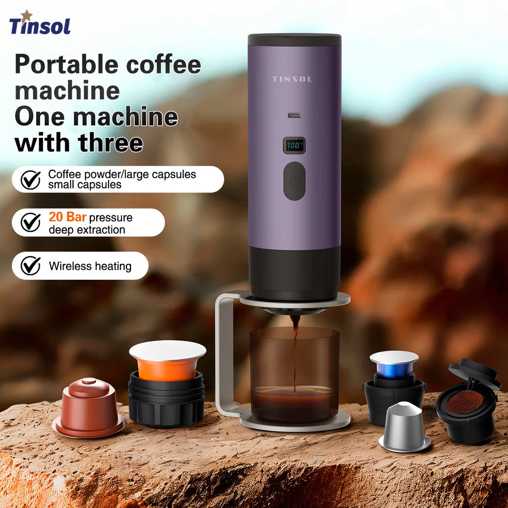 Portable Capsule Coffee Maker electric coffee machine suitable for cordless heated coffee in cars and home camping