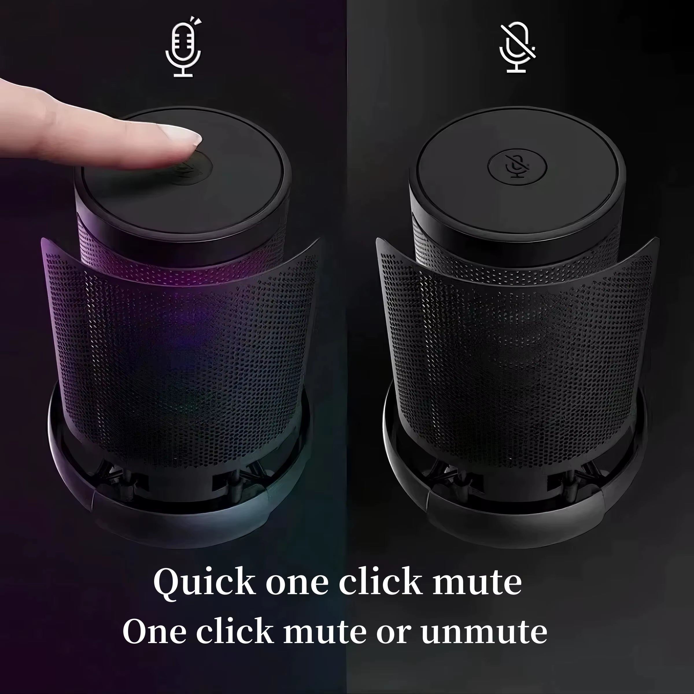 Professional USB microphone, computer condenser microphone, RGB microphone, suitable for game live video recording and recording