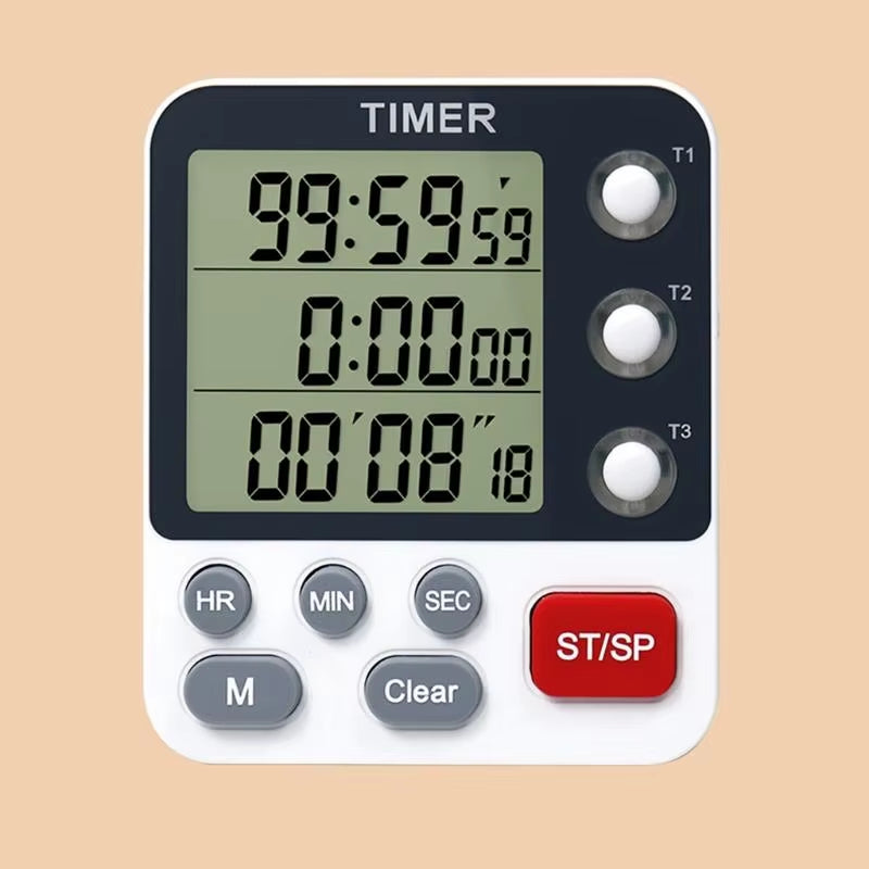 Kitchen Timer Digital Kitchen Timers Cooking Timer 3 Channels Count UP＆ Down Timer for w/ Loud Alarm Classroom Bathroom