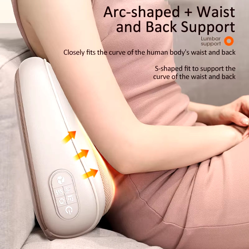 Neck Massage Pillow Cervical Massager Waist Back Shoulder Shiatsu Kneaded Multifunctional Hot Compress Relaxation Gift