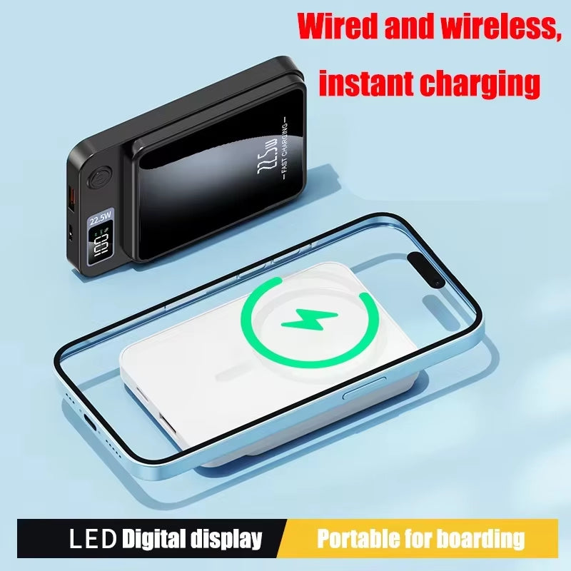 200000mAh Wireless Magnetic Power Bank 22.5W Fast Charging Portable External Battery PowerBank for iPhone Sumsang