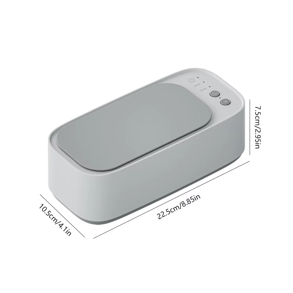 Portable Ultrasonic Cleaning Machine 45KHZ High Frequency Vibration Cleaner 360° Timing Washing for Jewelry/Eyeglass/Makeup Tool