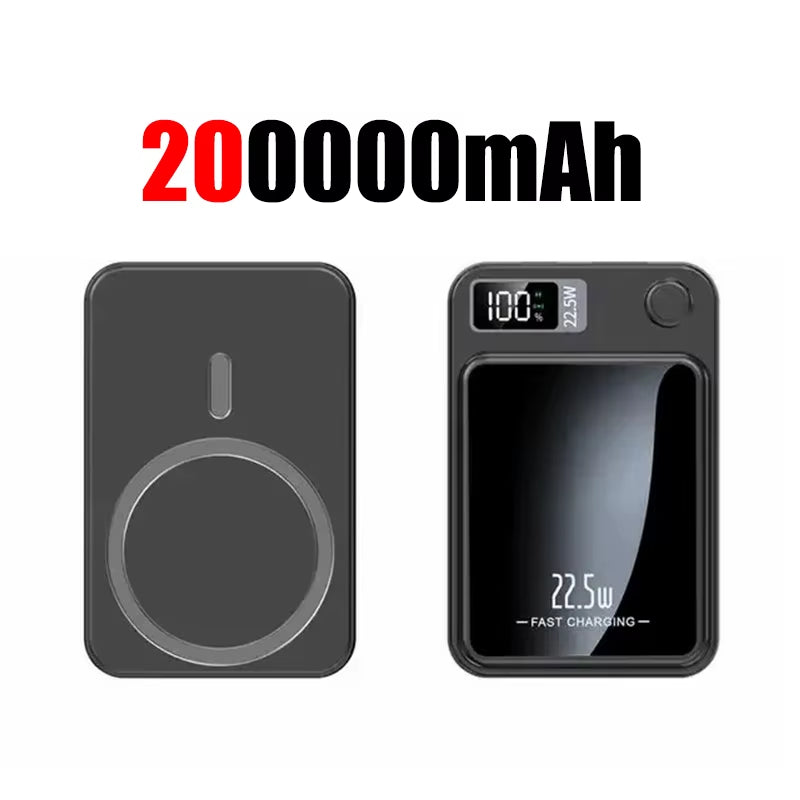 200000mAh Wireless Magnetic Power Bank 22.5W Fast Charging Portable External Battery PowerBank for iPhone Sumsang