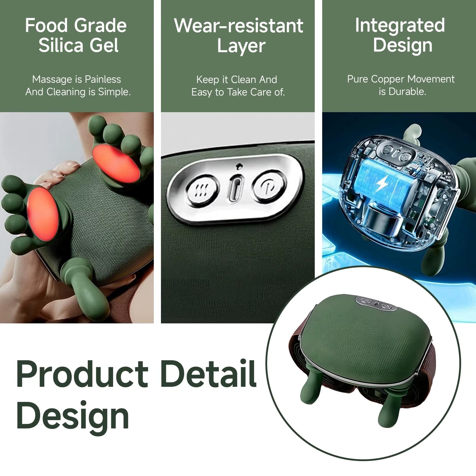 Full-body heated electric massager, deep neck massager, 6D cordless shiatsu massager