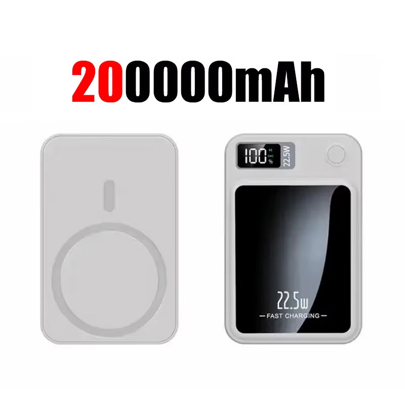 200000mAh Wireless Magnetic Power Bank 22.5W Fast Charging Portable External Battery PowerBank for iPhone Sumsang