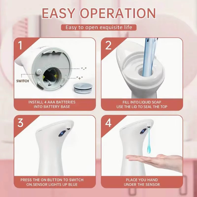 Automatic Sensor Hand Sanitizer Machine Dish Soap Machine Body Wash Shampoo Smart Distance Sensing Kitchen Home Dispenser Toilet