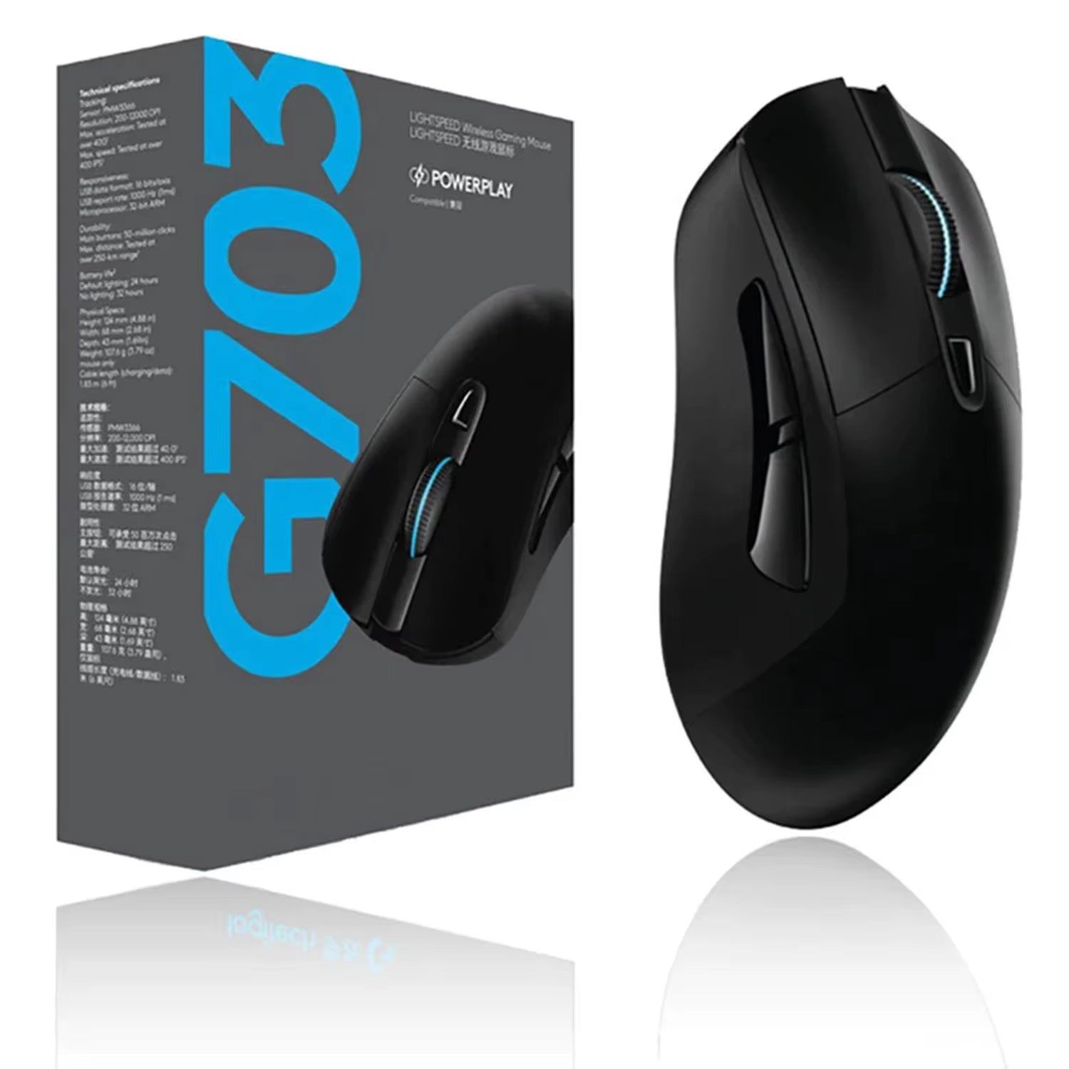 G703 HERO Sensor Gaming Mouse With 25600DPI Lightspeed Wireless Mice POWERPLAY Compatible for Windows Mac OS Chrome OS