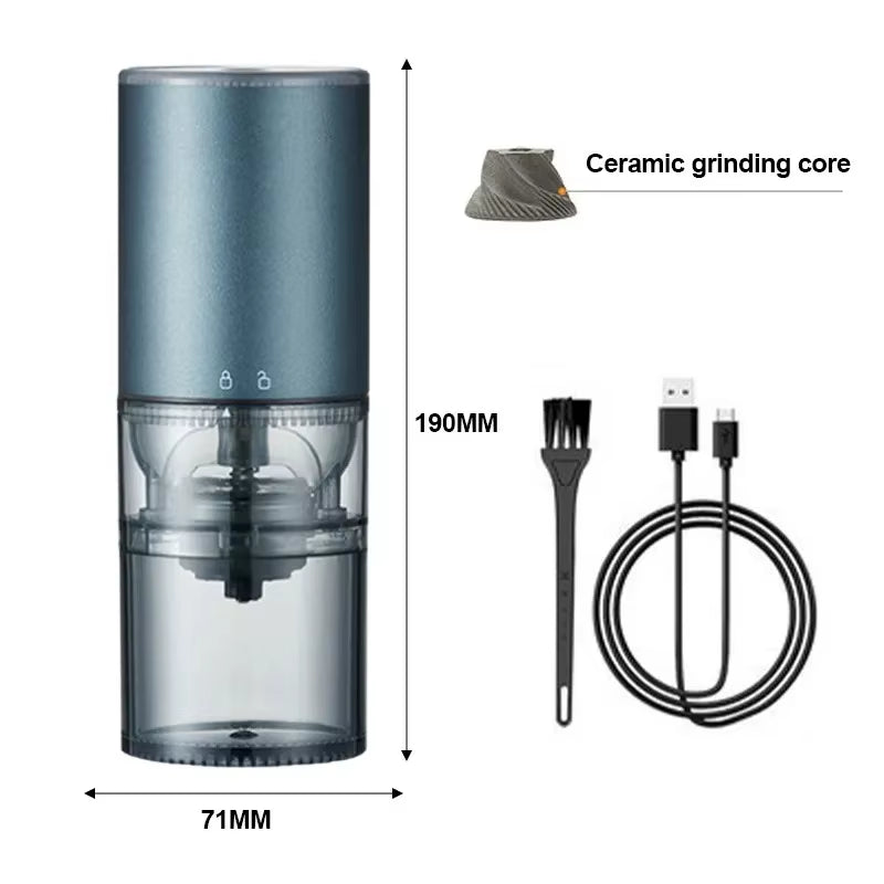Electric Coffee Grinder Type-C Charging Portable Automatic Coffee Beans Grinder Machine Ceramic/Stainless Steel Grinding Core