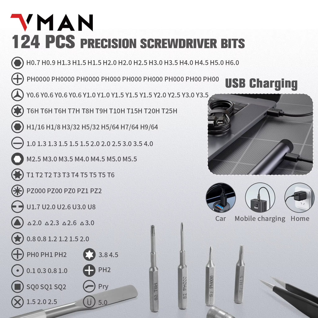 138 in 1 Electric Precision Cordless Screwdriver set Magnetic Bits Laptop PC iPhone Glasses Repair Tool Multifunction Kit