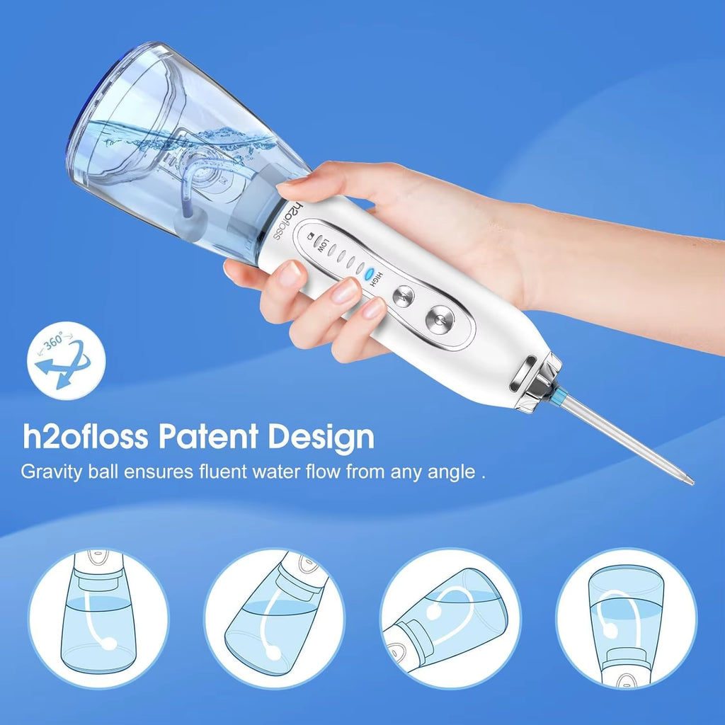 Dental Oral Irrigator Portable Water Flosser for Teeth Braces Rechargeable Home and Travel 5 Modes Waterproof
