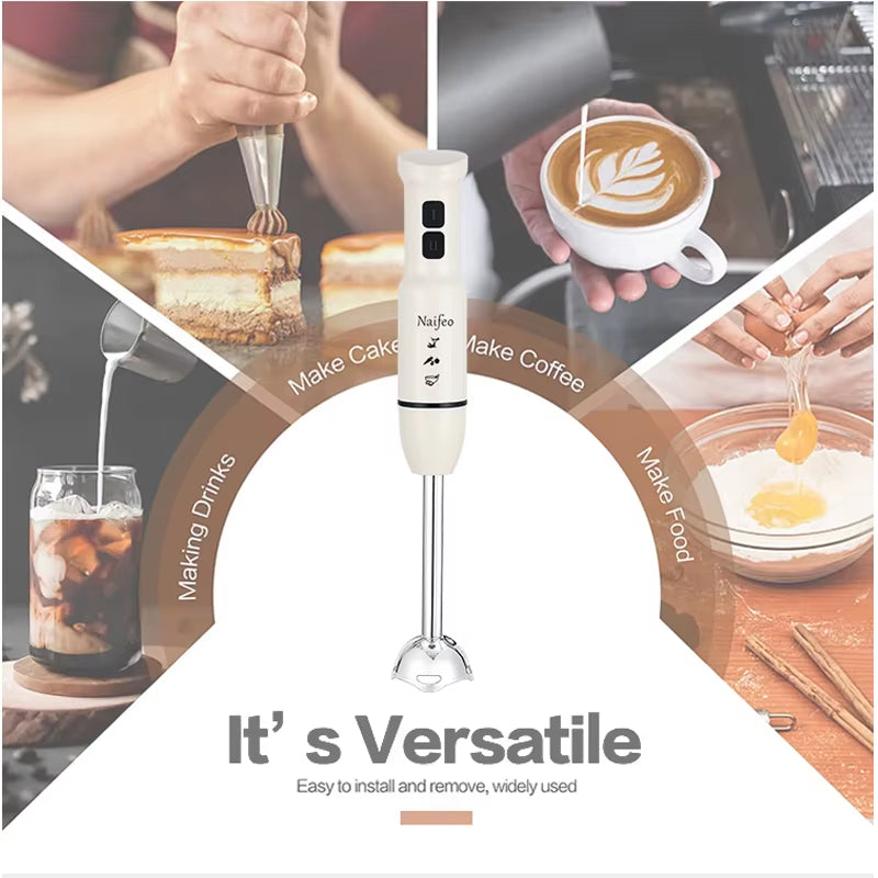 400W Powerful Motor Handheld Blender, Electric Mixer for Kitchen, Portable Blender for Smoothies, Food & Drink Preparation