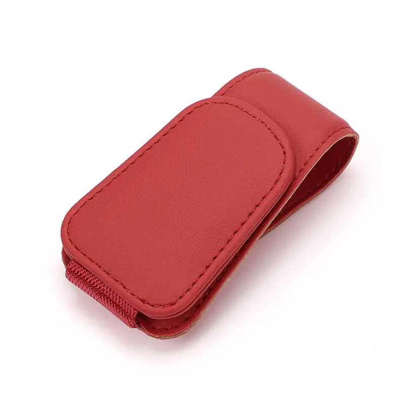 Universal Car Auto Sun Visor Eyeglass Hanger Clip Leather Glasses Holder Magnetic Multi-Function Automobile Accessories Storage