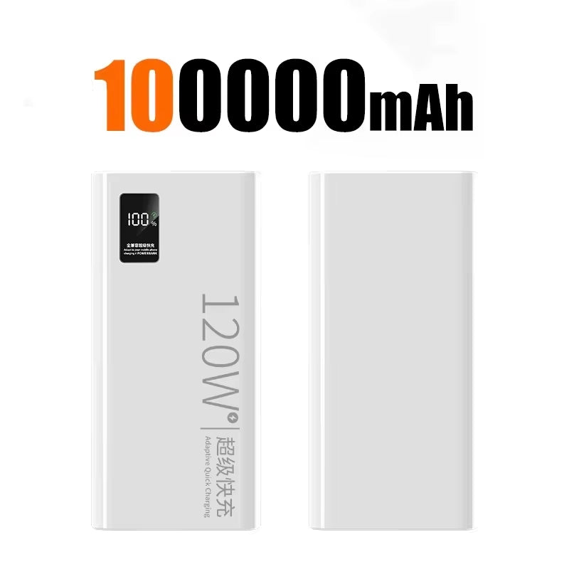 120W Super Fast Power Bank 20000mAh Charging Large Capacity Battery Charging Portable Powerbank For Samsung Huawei