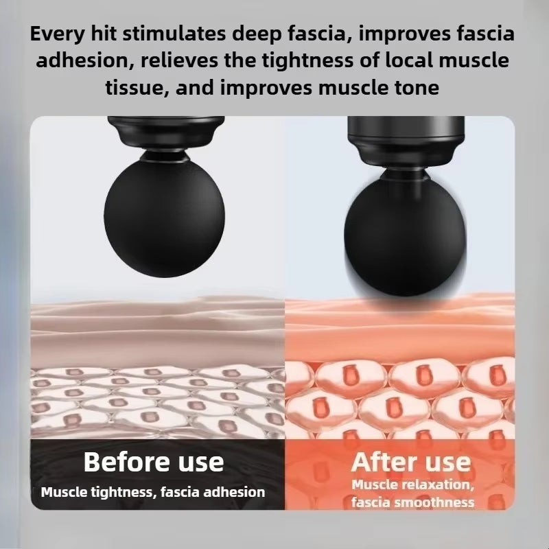 New 8Head Type-c Mini Massage Gun Fascia Machine Muscle Relaxation Vibrating Gun Rod Massage Fitness Tool Muscle Massager Gun