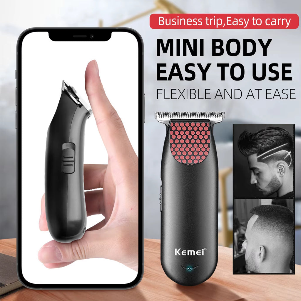 '-889 Professional Cordless Hair Clipper Compact Mini Electric Beard Hair Trimmer Small Portable Grooming Kit For Men