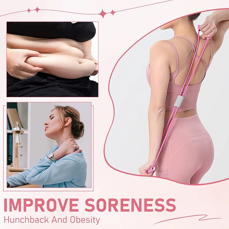 Saludea Figure 8 Resistance Band with Handles Arm Chest Expander Yoga Gym Fitness Pulling Rope Elastic 8 Word