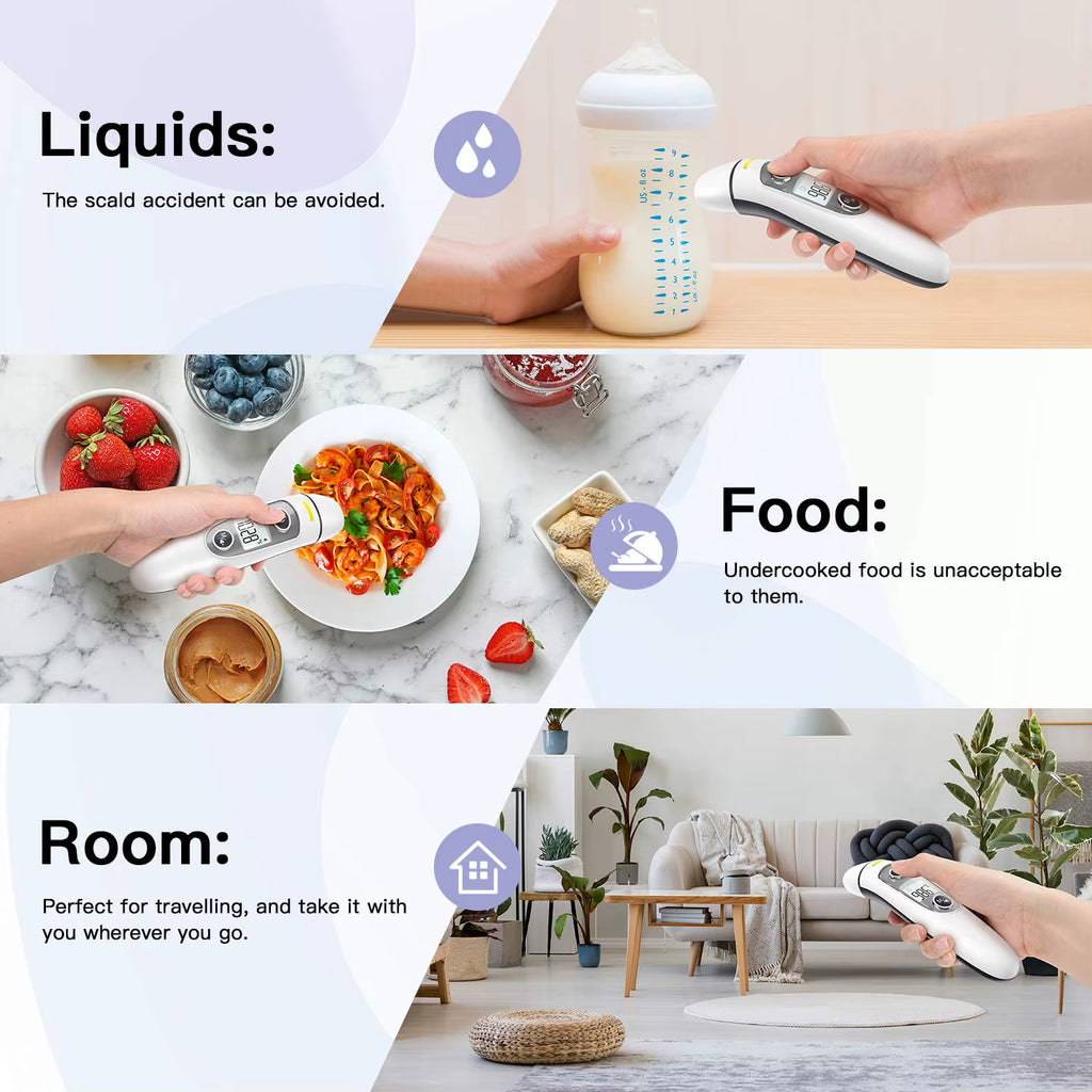 Baby Forehead Ear Infrared Thermometer Digital Lcd Display Body Measurement Kids Adult Fever Alarm 35 Memory