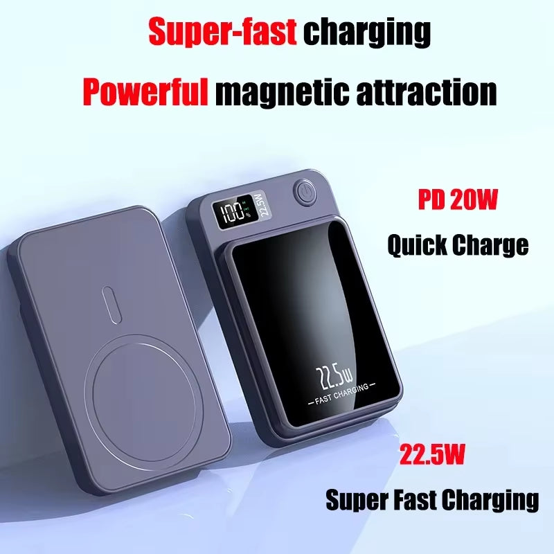 200000mAh Wireless Magnetic Power Bank 22.5W Fast Charging Portable External Battery PowerBank for iPhone Sumsang