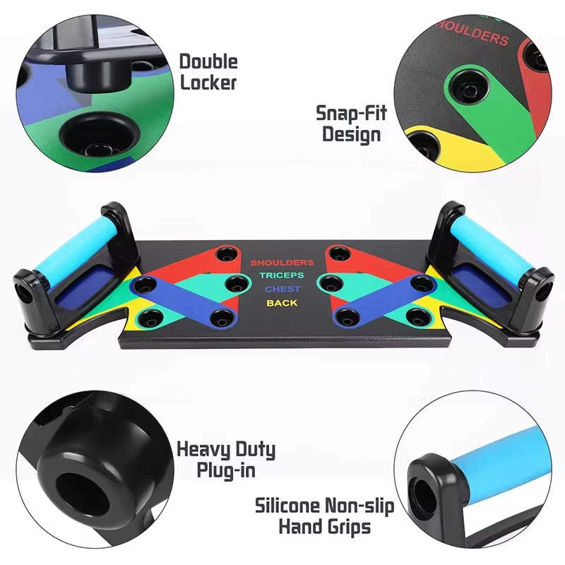 Portable Multifunctional Push-up Board Set With Handles Foldable Fitness Equipment For Chest Abdomen Arms And Back Training