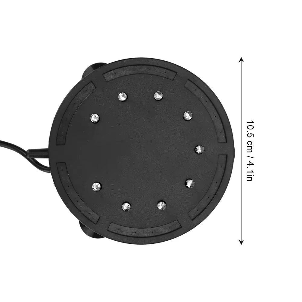 High Brightness Fish Tank Bubbler Light Submersible LED Lamp LED Aquarium Bubbler Light Disc Shape Black Aquarium Bubble Light