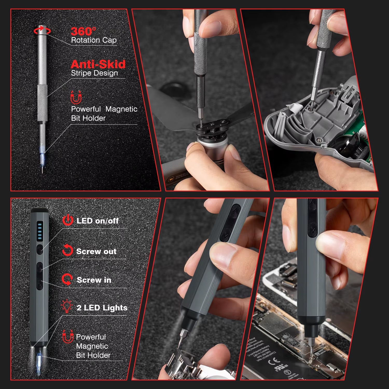 138 In 1 Electric Screwdriver Set Pro Cordless Multifunctional iPhone & Glasses Repair Tool Magnetic Bit Household Kit