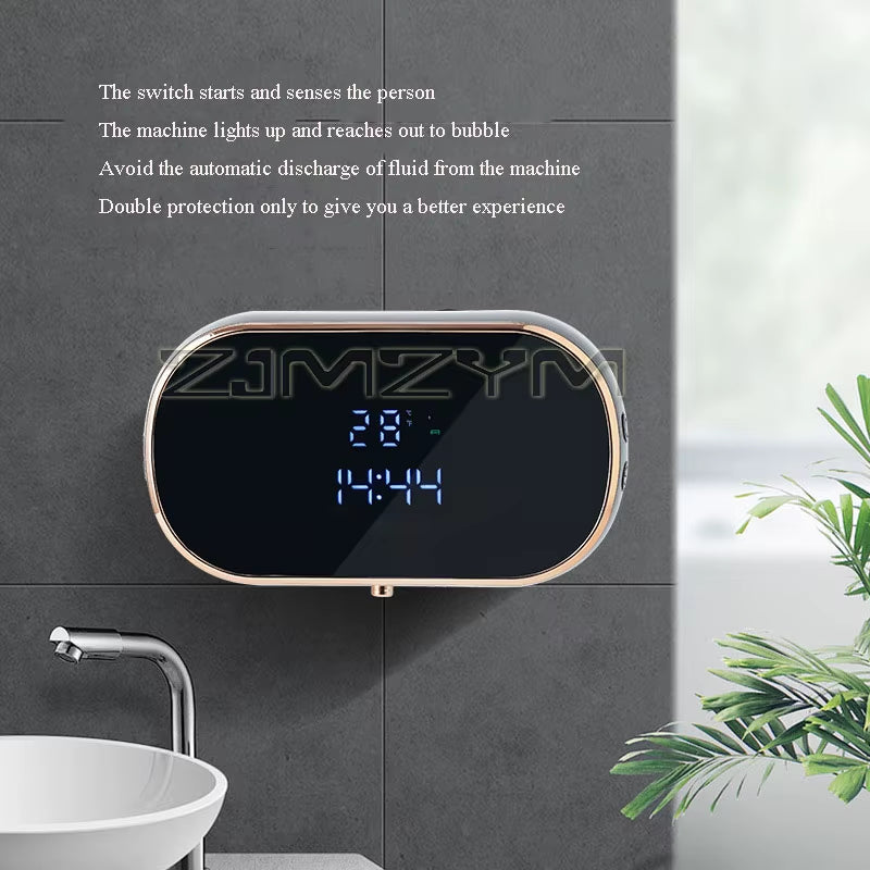 0.2S Fast Foaming Soap Dispenser Integrated Automatic Foaming Hand Wash Dispenser Touchless LCD Wall Mount Liquid Soap Dispenser