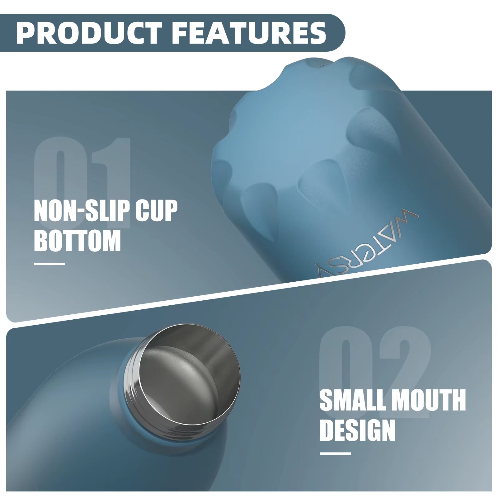 500ml Stainless Steel Vacuum Flask, Insulated Thermos Cup for Coffee & Water, Double Wall Thermal Bottle for Sports