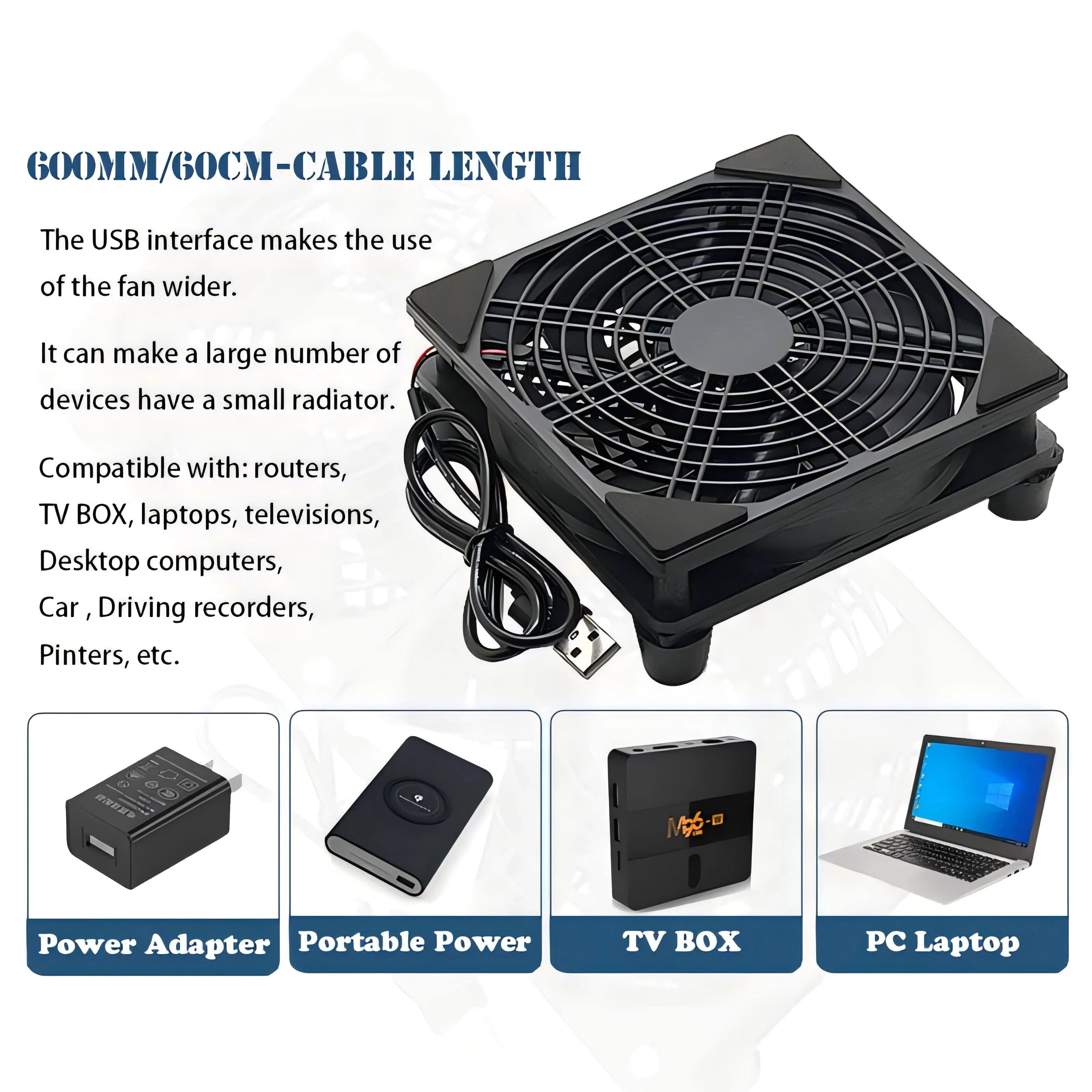 5V USB Router Fan 80mm 92mm 120mm 140mm DIY TV Box Ball/Sleeve Cooler & Protective Net Desktop Cooling Fan