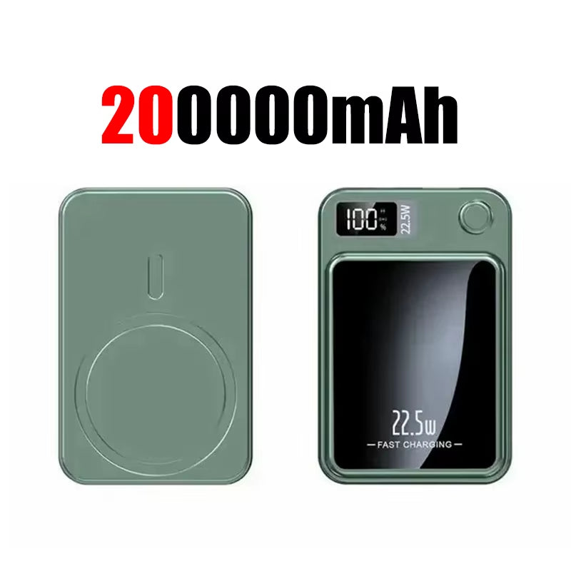 200000mAh Wireless Magnetic Power Bank 22.5W Fast Charging Portable External Battery PowerBank for iPhone Sumsang