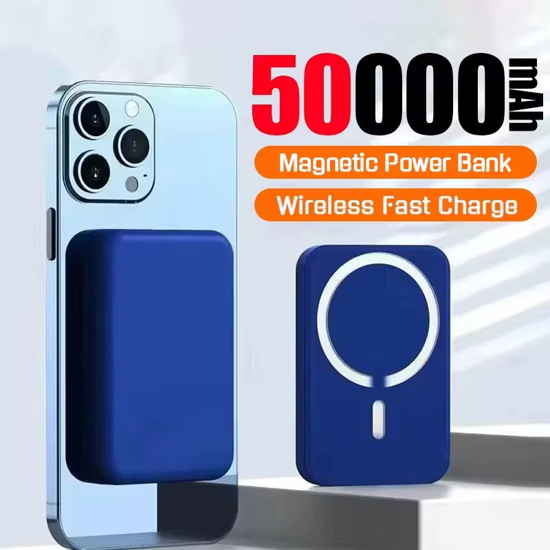 2026NEW 500000mAh Large Capacity Wireless Magnetic Power Bank Portable Battery Pack For iphone Samsung Magsafe Powerbank