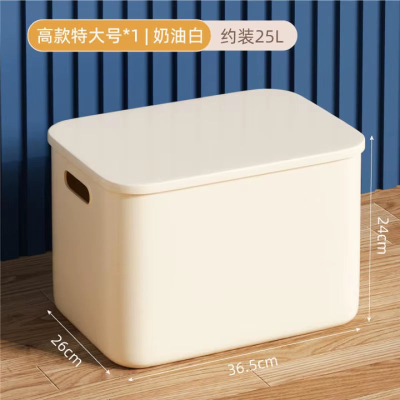 1pc/5pcs Ins Style Storage Box with Lid Dustproof Cosmetics Clothing Grocery Storage Bedroom Dormitory Storage Box Toy Storage