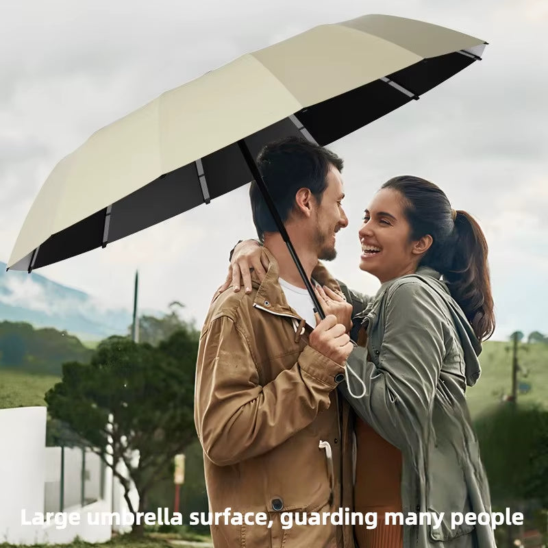 Reinforced 348 Ribs Automatic Umbrella, Windproof & Stormproof, Sun UPF 50+ Protection Folding Rain Umbrellas for Men & Women