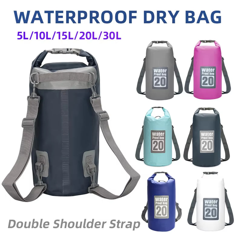 Dry Bag Waterproof for Women Men,5L/10L/15L/20L/30L Outdoor Sport PVC Backpack for Kayaking, Boating, Fishing, Swimming,Camping