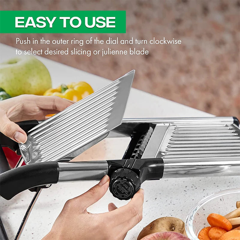Adjustable Mandoline Slicer Stainless Steel Vegetable Slicer Chopper Cutter for Potato Tomato Onion Carrot JT213