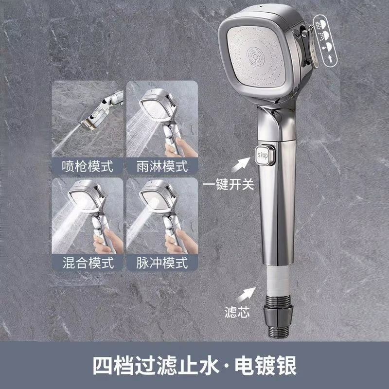 XIAOMI  Self-cleaning Shower Head with Brush One-Key Stop Water Massage High Pressure ABS Showerhead with Filter