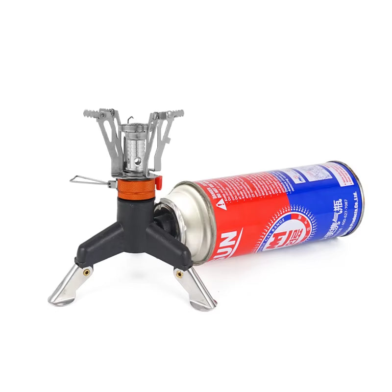 One Piece Gas Stove with Converter Portable Compact Outdoor Cooking Gear for Camping Hiking Backpacking