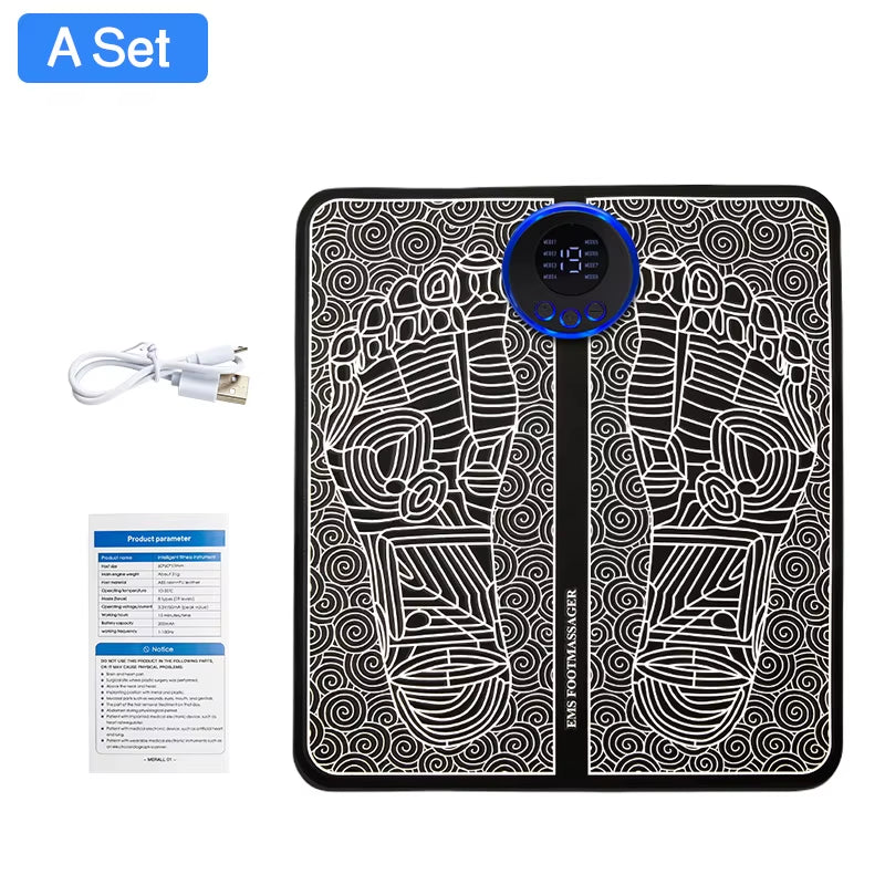Electric Ems Foot Massager Pad Feet Acupoints Massage Mat Shock Muscle Stimulation Improve Blood Circulation Health Care