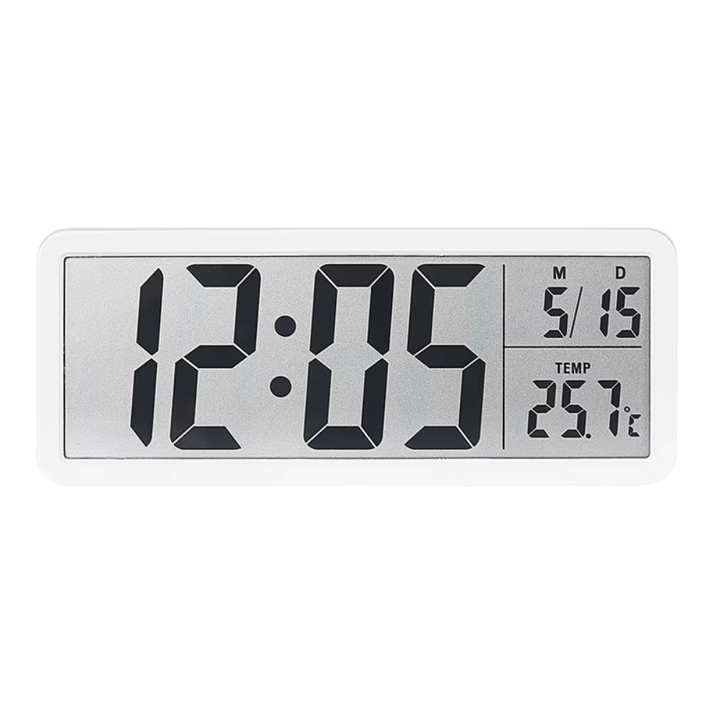 Large Screen LCD Digital Wall Clock Humidity Temperature Electronic Clock 12/24H Format Date Week Display Desktop Clock Bedroom