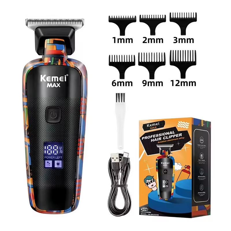 Rechargeable Graffiti Pattern Electric Hair Clipper Professional Barber Trimmer Man Shaver Km-MAX2092 KM-MAX5090 KM-RS7098