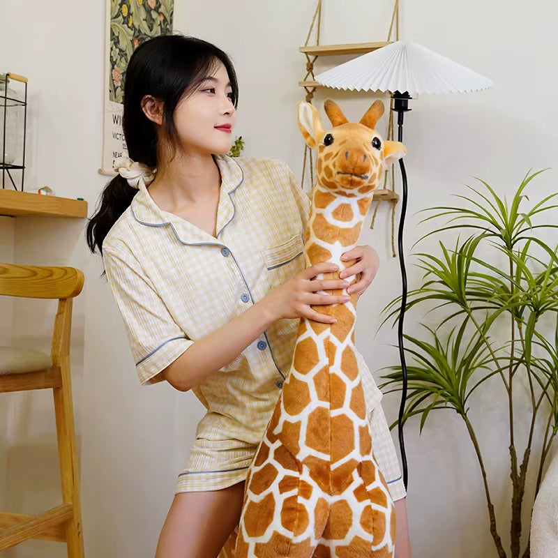 140CM Huge Giraffes Plush Toy Pretty Real Life Giraffe Dolls Stuffed Soft Animal Simulation Toy Baby Gifts Decor Children's Room