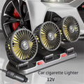 Car Fan 360° Adjustable 3 Head Air Fan Automotive Electric Fan USB/12V/24V  2 Speeds Car Silent  For Home Desk Office&Car