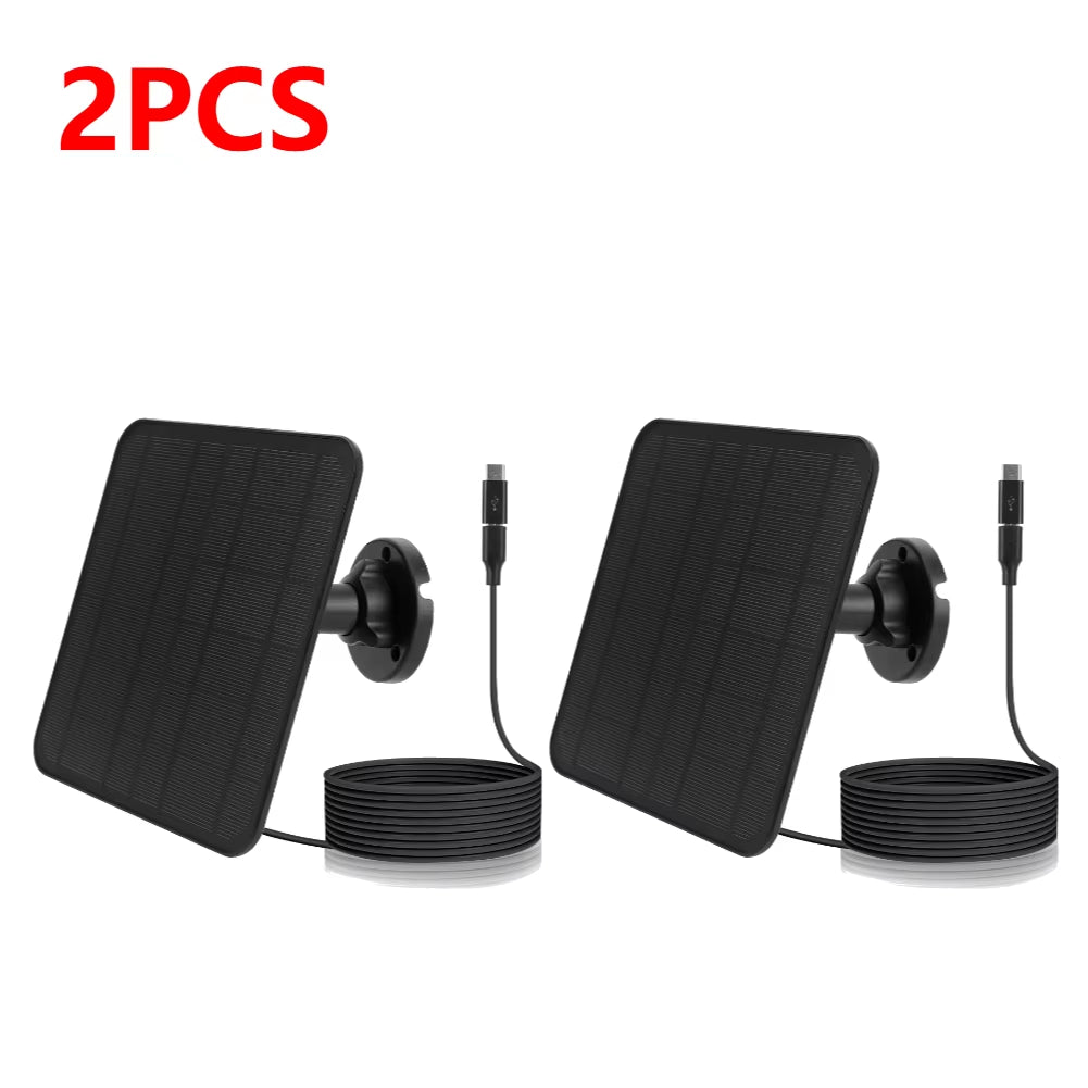 1-3PCS Waterproof 5V 20W Solar Panel for Eufycam 3/3C/2/2C/2 Pro 360°Mounting USB Solar Charger with 9.8 Ft Charging Cable