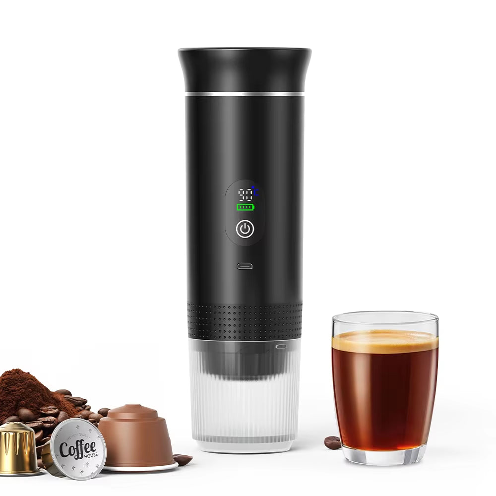 Portable Electric Espresso Coffee Machine With Digital Display 3-in-1 Capsule Coffee Maker for Car & Home Camping Coffee Maker